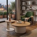 Nordic Solid Wood Coffee Table, Modern Designer Small Apartment Living Room Hotel Combination round Side Table, Minimalist