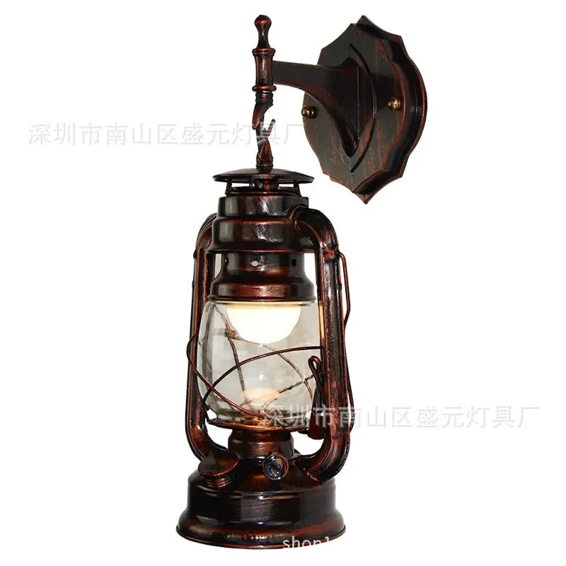 Vintage LED Wall Lamp Barn Lantern Retro Wall Light European Antique Style