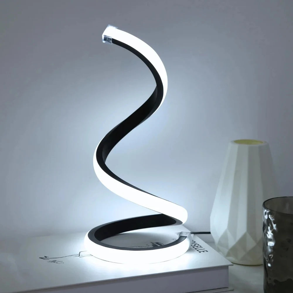 Simple Spiral External Emitting Bright Desktop Desk Lamp Table Lamps USB 3 Color for Living Room Bedroom Led Night Light Lamp
