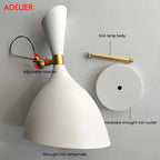iron Wall Lamps Bedroom Living Room Wall Sconce Black White Home Decor Hotel Balcony beside Lighting