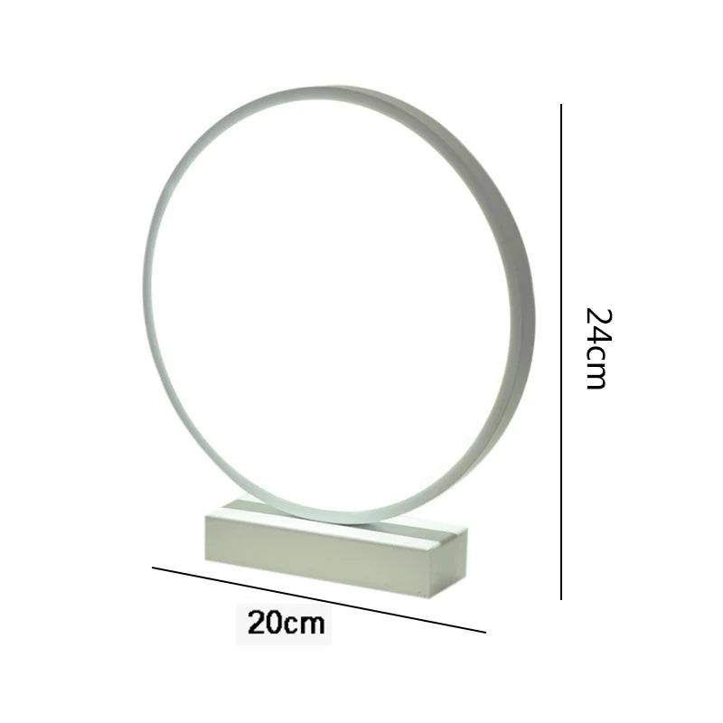 AC110-240V Dimmable LED Ring Table Lamp Bedside Night Light Home Living Room Bedroom Decor Desk Lamp EU/US/AU/UK Plug