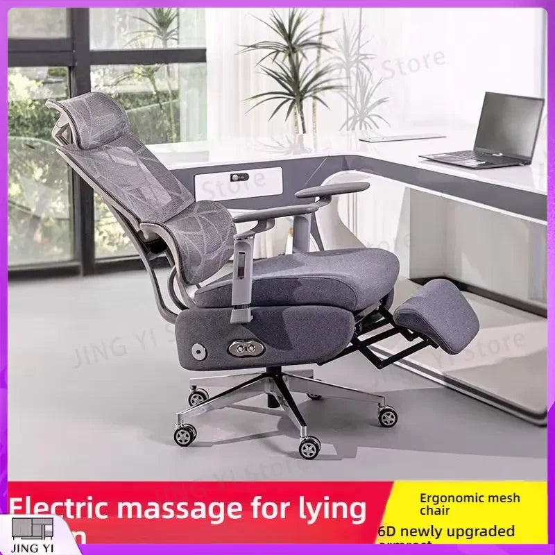 Ergonomic Gaming Chair with Massage Function Adjustable Lumbar Support Breathable Mesh Back Office Chair for PC Gamers And