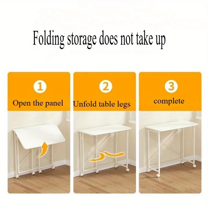 Simple Computer Desk Foldable Mobile Bedroom Makeup Bedside Small Desk Writing Desk