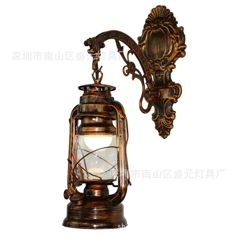 Vintage LED Wall Lamp Barn Lantern Retro Wall Light European Antique Style