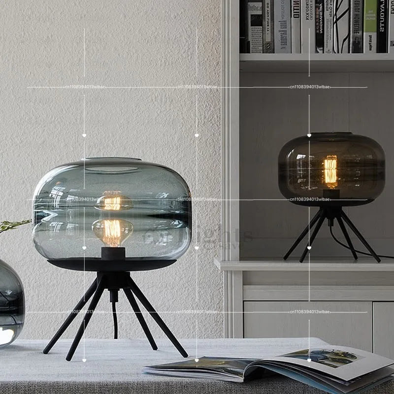 Designer, Post-Modern Creative Art Glass Bedside Decorative Lamp, Suitable for Hotel Bedrooms, Study Rooms, Living Rooms