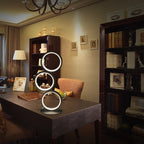Dimming Table Lamp Intelligent Touch Ring Night Light Bedroom Simple Modern Living Room Lamp Monochrome Circle Desktable Lamp