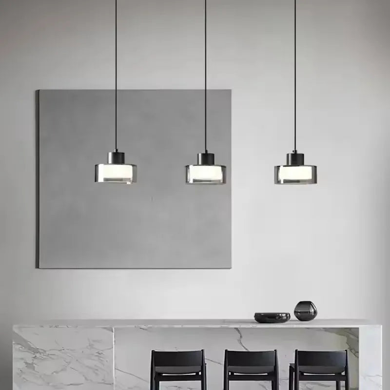 Glass Lampshade Hanging Pendant Lamp for Dining Room Kitchen Bedside Living Room Bedroom Minimalist LED Chandelier Pendant Light