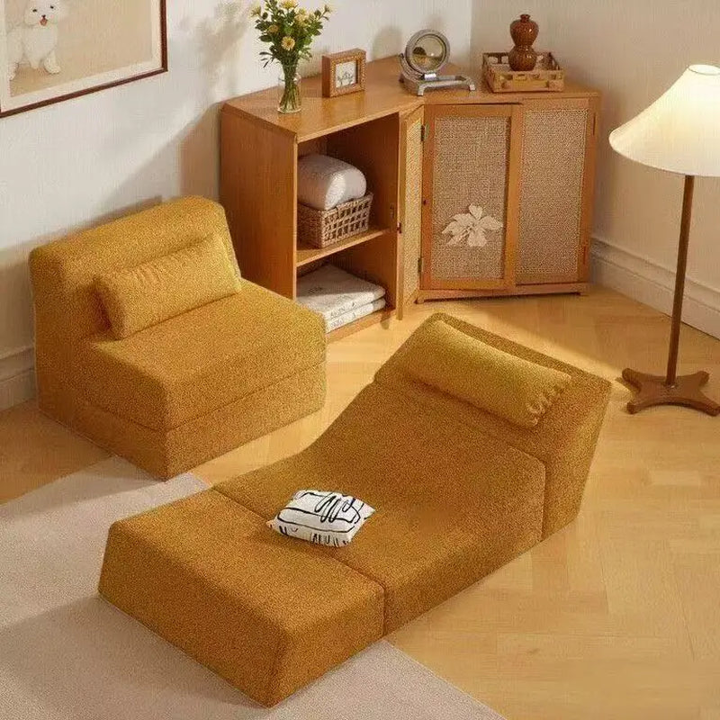 Foldable Fabric Sofa Bed, Dual-Use Sofa for Living Room and Bedroom, Single Compression