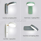Creative Rotatable with Switch LED Wall Lamp Study Desk Eye Protection Reading Light Nordic Bedroom Bedside Lamp