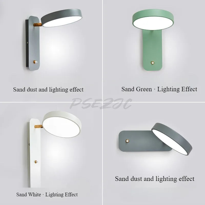 Creative Rotatable with Switch LED Wall Lamp Study Desk Eye Protection Reading Light Nordic Bedroom Bedside Lamp