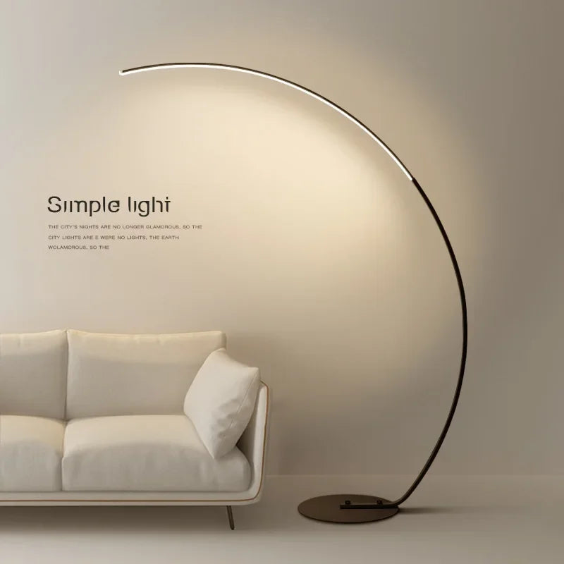2025 Nordic LED Art Floor Lamps Home Indoor Living Room Black White Floor Lights Dimmable Remote RGB Bedroom Foyer Decor Corner