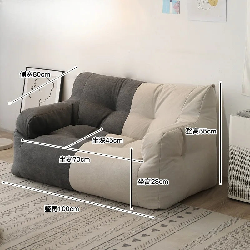 Single Double Reclining Lazy Sofa, Multi-Function Lounge Bed for Bedroom Dormitory Rental Room