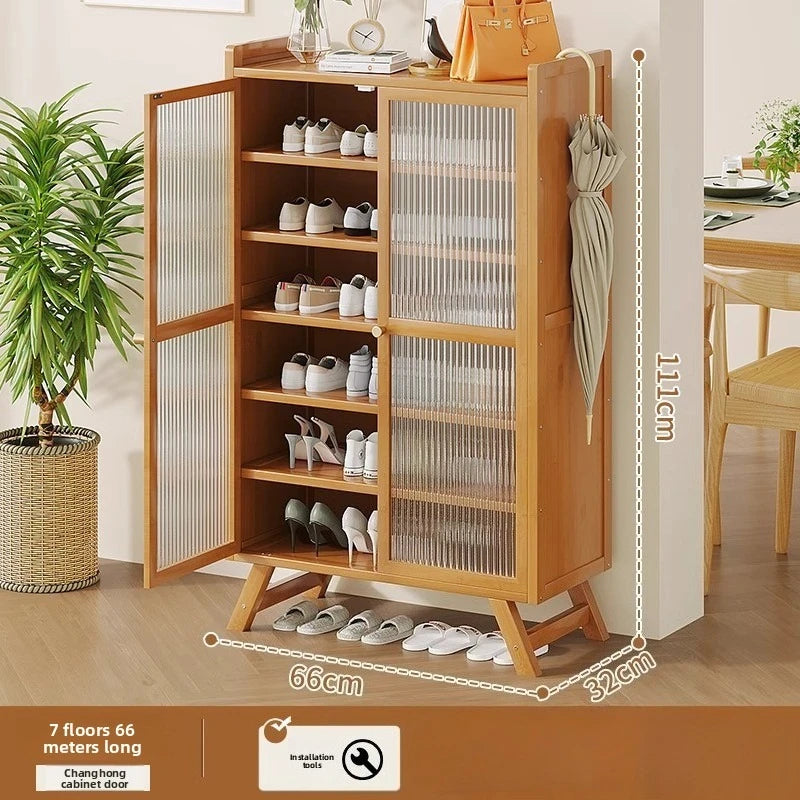 Simple Shoe Rack, Multi-Layer Storage Rack at the Door of the Home, Dust-Proof Shoe Cabinet, Not for Solid Wood Rental Houses