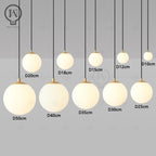 White Circular Glass Ball Pendant Light, Bar Restaurant Shop Decorative Light, Study Room Bedroom Light, Bar Desk Lamp