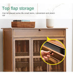 Bamboo Shoe Cabinet Multi-Layer Storage for Small Apartment Corridor Door Living Room Dustproof Household Organizer