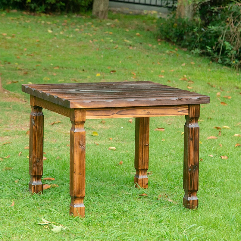 Outdoor Courtyard Anticorrosive Solid Wood Tables and Chairs Outdoor Open-Air Balcony Garden Waterproof and Sunscreen Leisure Ta