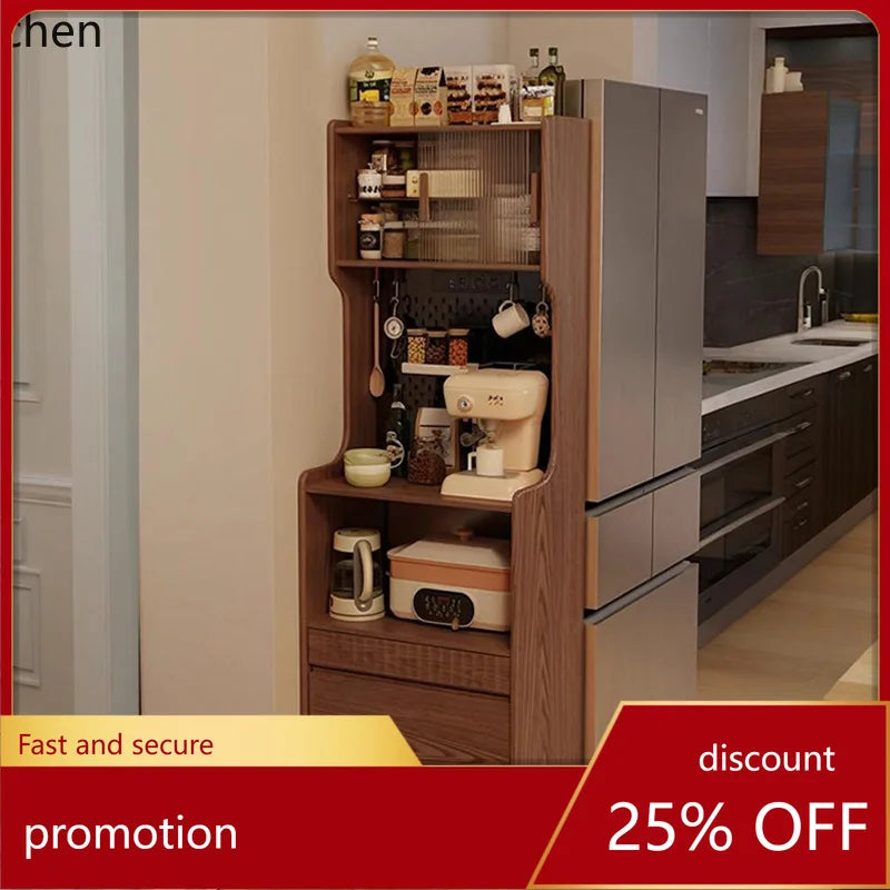 CZ Solid Wood Sideboard Cabinet Storage Small Apartment Kitchen Wall-Mounted Storage Cabinet Tea Cabinet