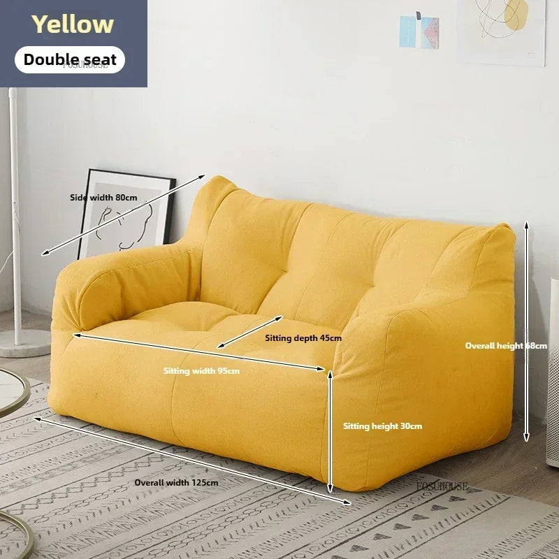 Ljylazy Linen Single Double Minimalist Sofa Leisure Bean Bag Chair Living Room Personality Puffs Sofa Creative Home Furniture