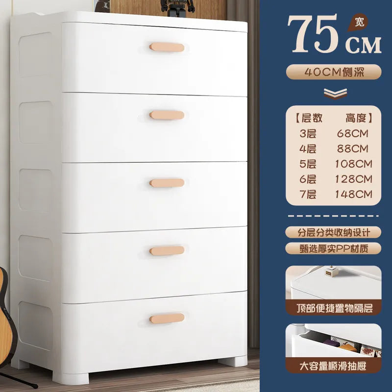 Thickened Storage Cabinet, Locker, Household Snack Storage Box, Bedroom Plastic Chest of Drawers, Locker Drawer Type