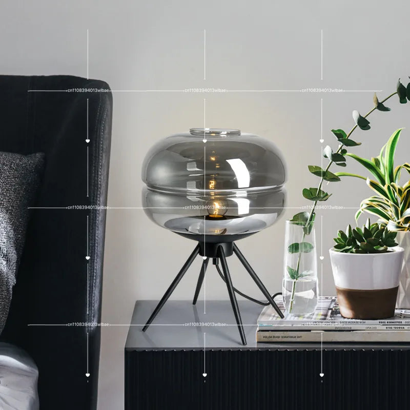 Designer, Post-Modern Creative Art Glass Bedside Decorative Lamp, Suitable for Hotel Bedrooms, Study Rooms, Living Rooms