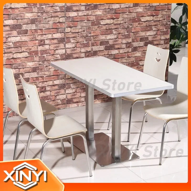For Fast Food Restaurant Dining Table and Chair Set for Breakfast Snack Burger Milk Tea Shop High End Catering Staff Canteen