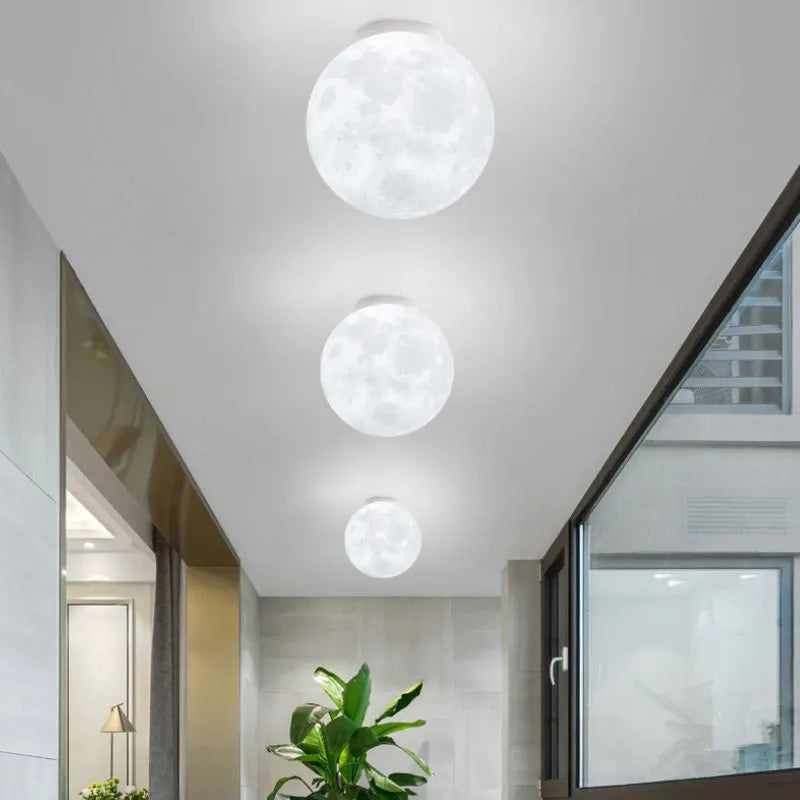 Creative 3D Printing Moon Lights, Modern and Minimalist Hallway Ceiling Lights, Children'S Rooms, Bedrooms, Study Rooms, Living