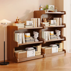 Modern floor-to-ceiling bookshelf with multi-layer storage shelves, tall bookcase and display cabinet for living room and home organization
