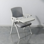 Modern folding office chair with armrests, ergonomic desk chair, metal office chair, space-saving study chair for home office, bedroom and workspace