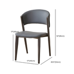 Modern Minimalist Dining Chair with Backrest, Black Metal Legs, Space-Saving Kitchen Chair
