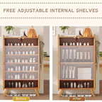 Modern Multi-Layer Shoe Rack Cabinet, Dustproof Entryway Shoe Storage