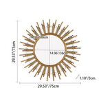 Sunflower decorative wall mirror with LED light, luxury artistic mirror for living room, entryway, bathroom, bedroom, vanity and modern home wall decor
