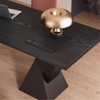 Modern Oak & Acrylic Desk with Smart Socket, Wireless Charging & Power Outlet