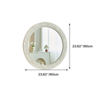 Modern Round Wall Mirror with Shell Frame, Decorative Bathroom Mirror
