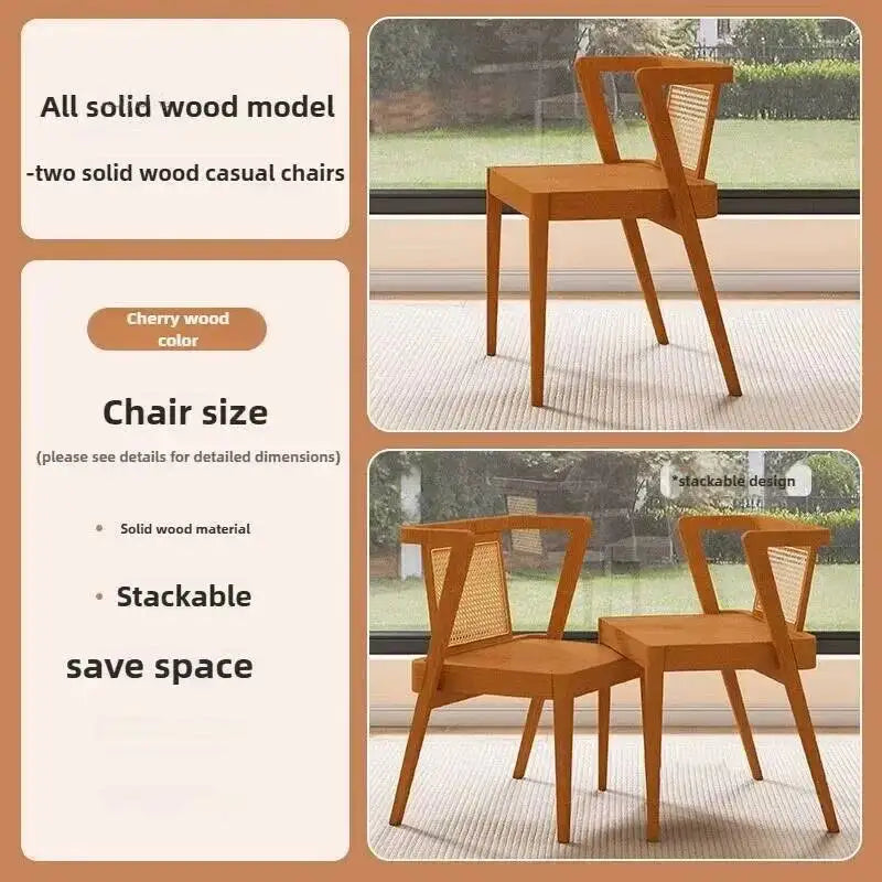 Garden Leisure Balcony Tea Table Solid Three-Piece Patio Furniture Rattan Wood Outdoor Tables and Chairs Furniture Nordic Sets M