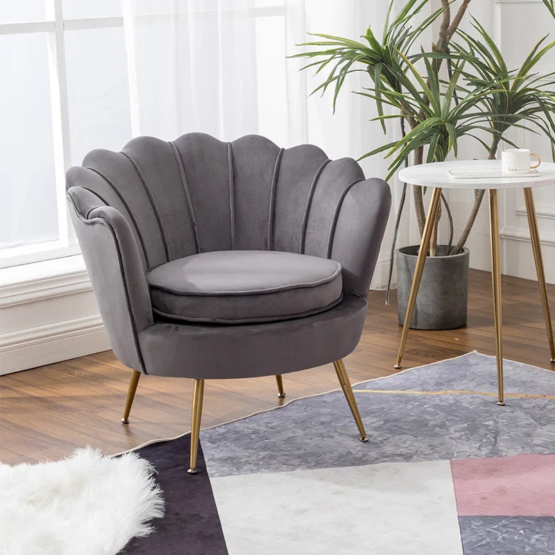 Formwell Modern Accent Chair, Velvet-Touch Fabric Leisure Club Chair with Gold Metal Legs for Bedroom Living Room