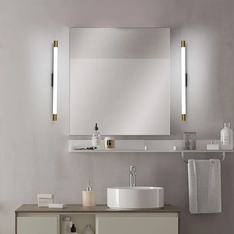Full Spectrum Nordic Minimalist Modern Long Strip Wall Lamp Living Room Tv Background Mirror Headlight