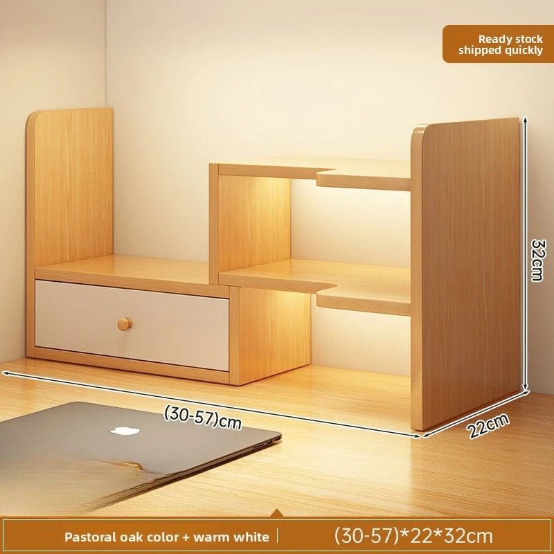 Bookshelf Desktop Shelf Multi-Layer Telescopic Office Desk Small Desk Storage Simple Bookcase