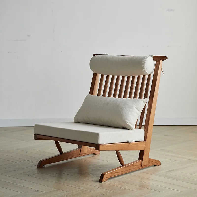 All Solid Wood Sofa Small Apartment Living Room Ash Wood Winter and Summer Single Household Balcony Leisure Chair