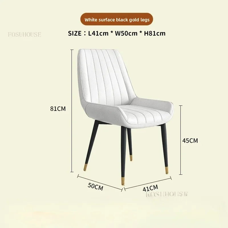 Modern Minimalist Backrest Dining Chairs Nordic Home Restaurant Furniture Light Luxury Leather Dressing Chair
