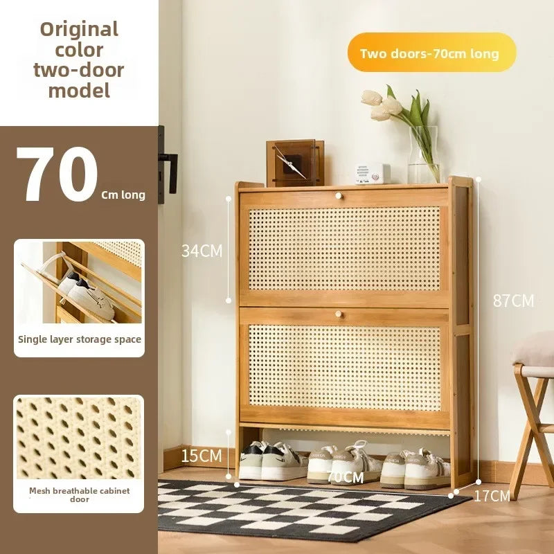 Ultra-Thin Shoe Cabinet, Tipping Bucket at the Door of the Home, Shoe Rack, Large-Capacity Entry Door, Simple Storage