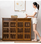 Bamboo Shoe Cabinet Multi-Layer Storage for Small Apartment Corridor Door Living Room Dustproof Household Organizer