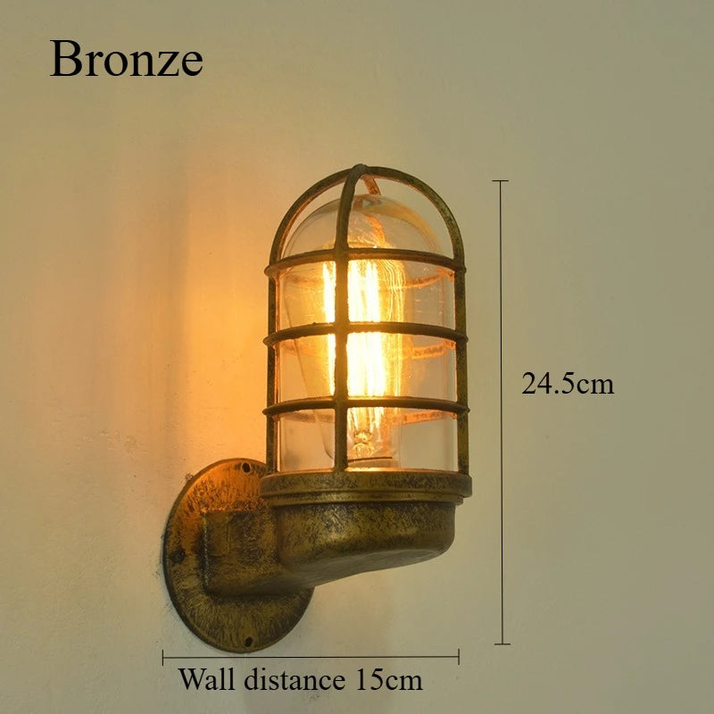 European Retro Outdoor Ultra Bright Waterproof LED Wall Lamp Desk Staircase Corridor Outdoor Courtyard Wall Light