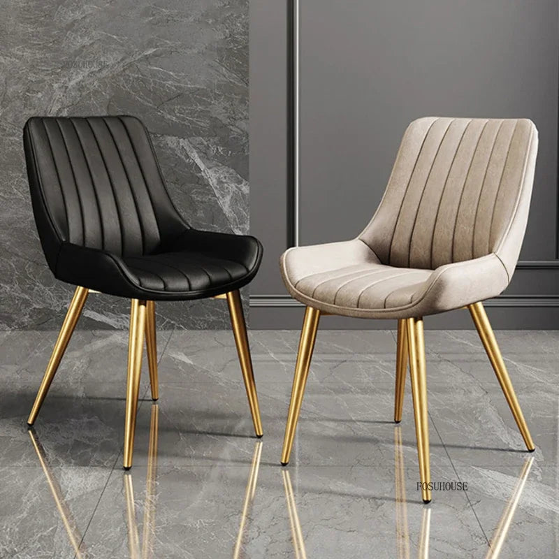 Modern Minimalist Backrest Dining Chairs Nordic Home Restaurant Furniture Light Luxury Leather Dressing Chair