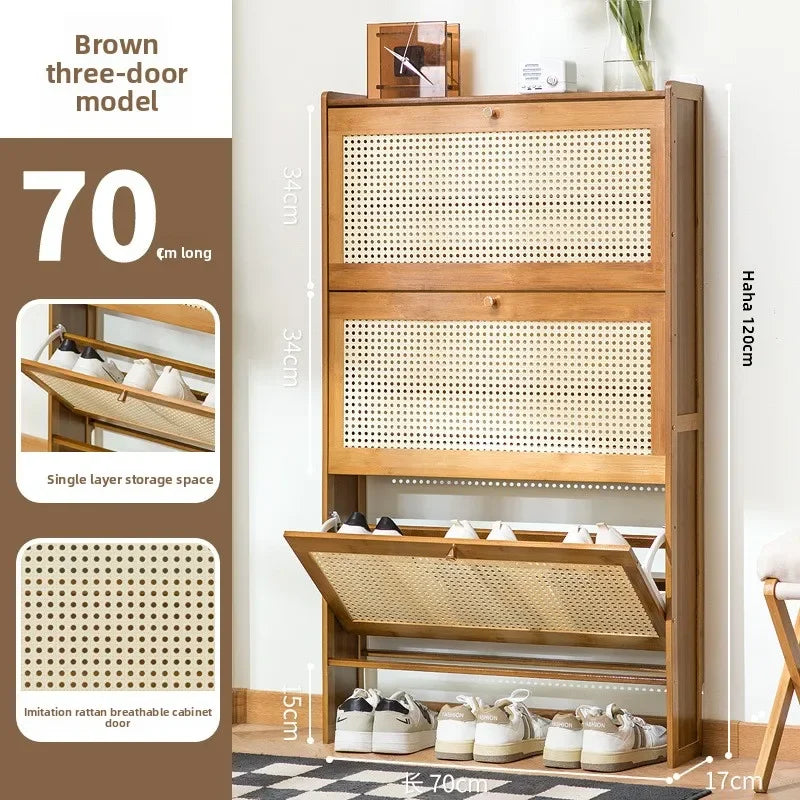 Ultra-Thin Shoe Cabinet, Tipping Bucket at the Door of the Home, Shoe Rack, Large-Capacity Entry Door, Simple Storage