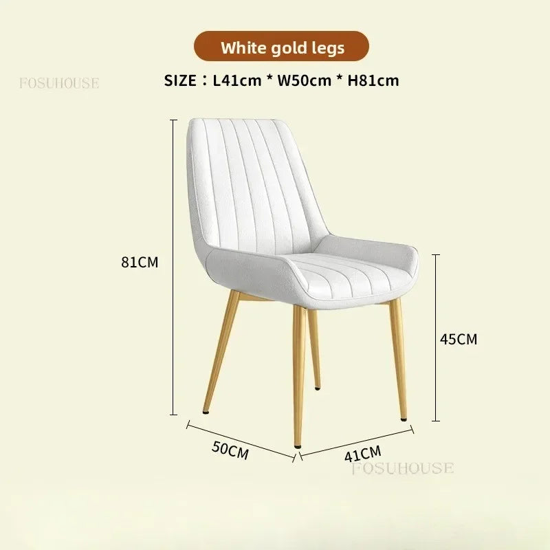 Modern Minimalist Backrest Dining Chairs Nordic Home Restaurant Furniture Light Luxury Leather Dressing Chair