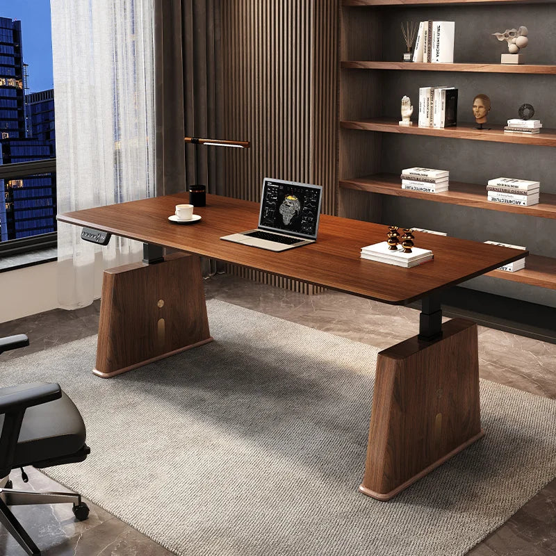 Nordic Solid Wood Smart Electric Desk Frame Multifunctional Office Computer Desk Writing Home Study Table Dual-Motor Desk FYCD