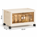 45cm Foldable Plastic Storage Cabinet with Wheels & Multi-Layer Organization