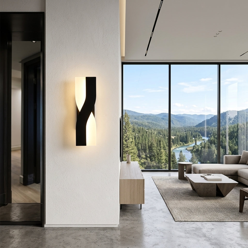 Nordic adjustable LED wall sconce mounted in bedroom