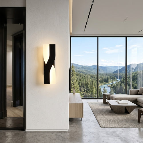 Nordic adjustable LED wall sconce mounted in bedroom