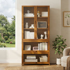 Side view of multi tier bookcase showing full height